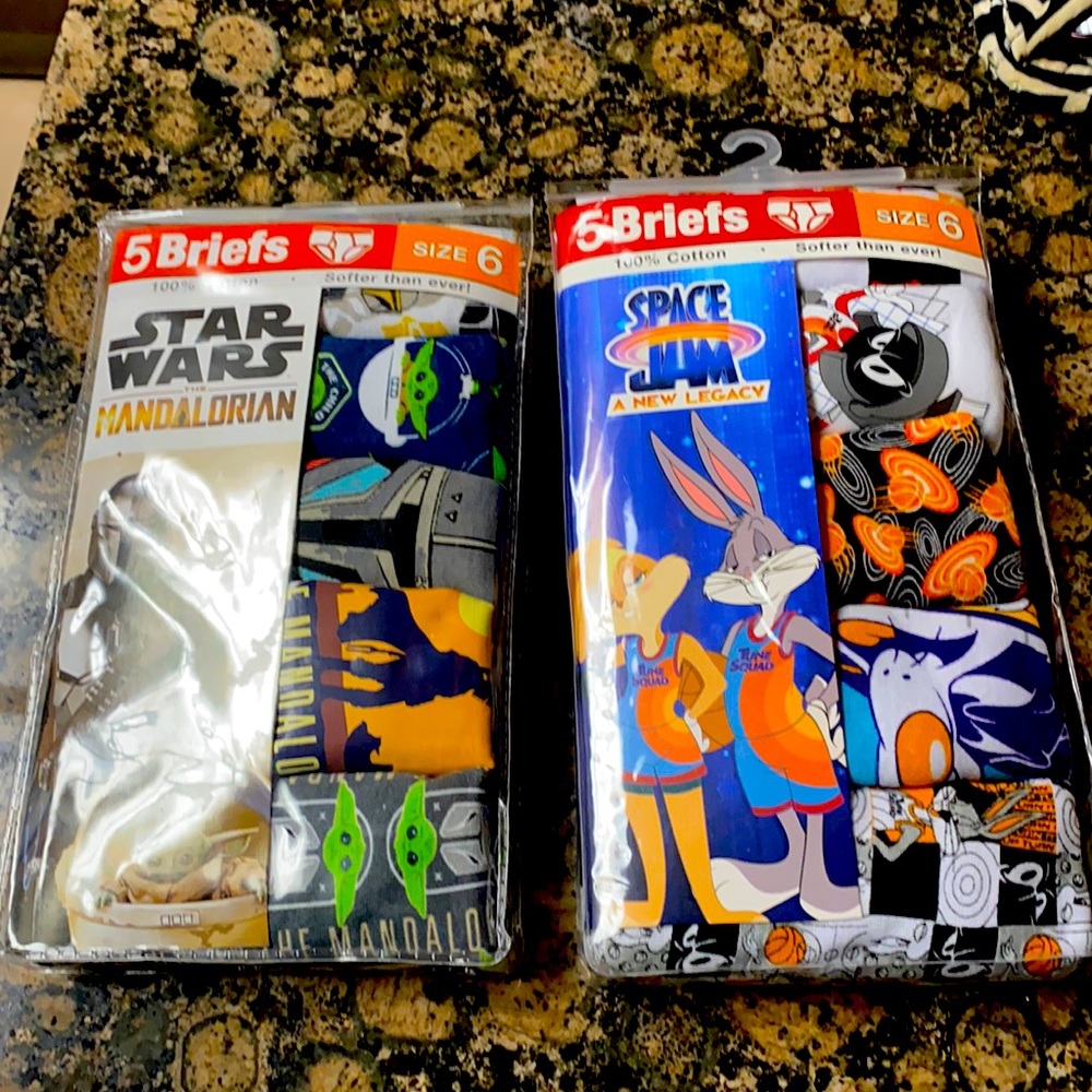 2 packages of Boys size 6 100% cotton briefs 10 pairs